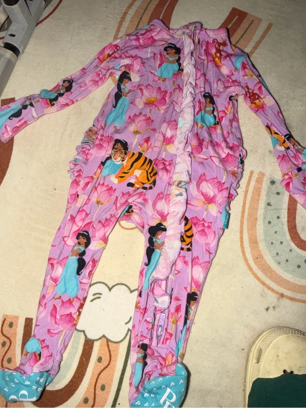 Disney Posh Peanut Princess Jasmine One-Piece Pajamas with Tiger 0-3